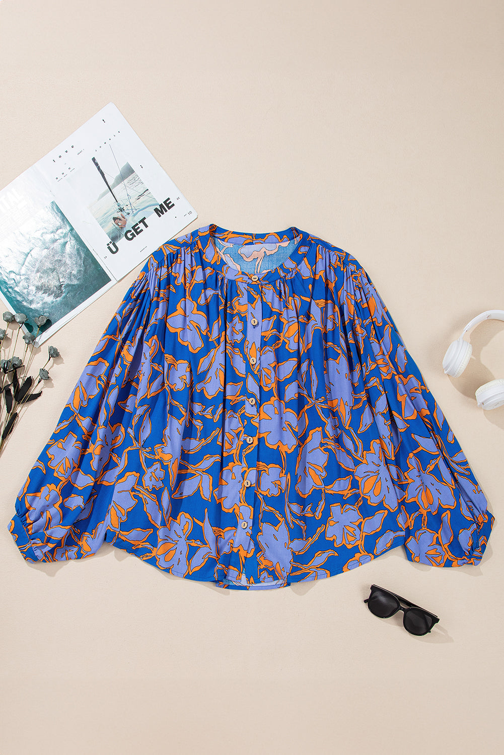 Alyssa Floral Buttoned Loose Fit Shirt-4