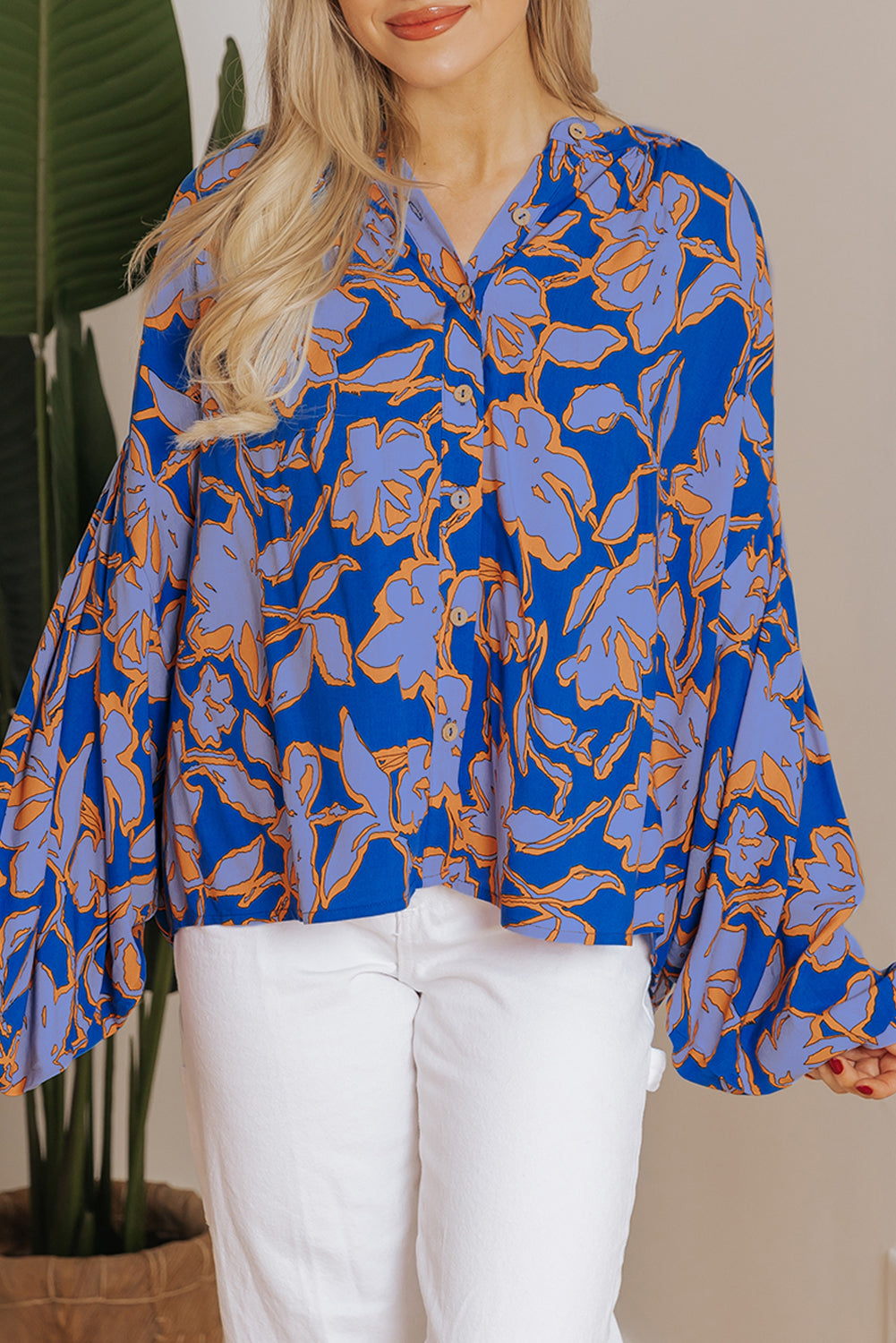 Alyssa Floral Buttoned Loose Fit Shirt-3
