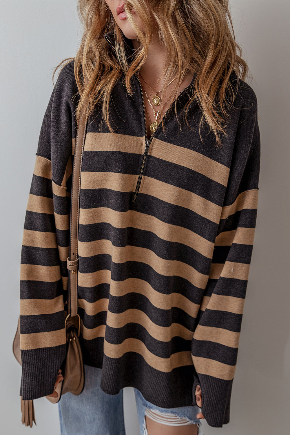 Adeline Stripe Oversized Sweater-4